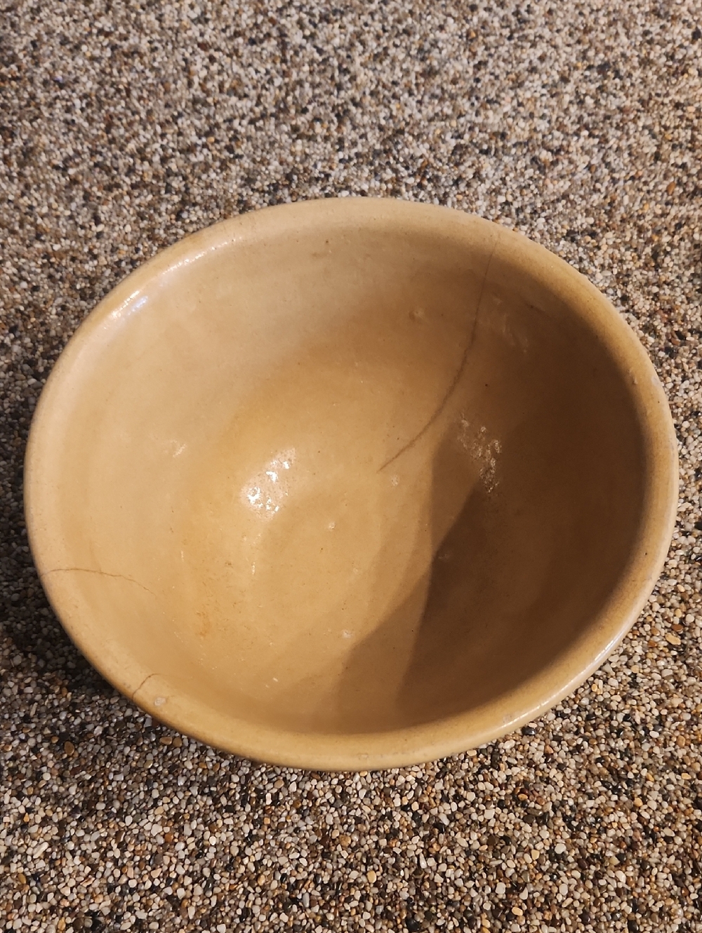 Vintage Yellow Ware Ceramic Mixing Bowl
